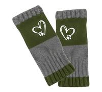 Gants d'hiver sans doigts | Moufles avec détails matelassés en forme de cœur - Mitaines tricotées sans doigts - Pour cyclisme, pêche, camping, moto, randonnée, activités de plein air, trajets en hiver