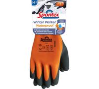 Spontex Winter Worker 12322087 Paire de gants de travail imperméables avec doublure intérieure double couche, haute protection contre le froid, revêtement en latex, taille M, 1 paire de gants de