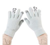 Gants d'hiver- Sport Moufles Hiver Tricotées Panda Mignon Coupe-Vent à Cinq Doigts pour Les Écrans Tactiles Et Le Vélo Parfaites Petits Trajets Activités Hivernales 2026
