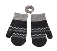 Gants d'hiver suspendus pour enfants de 1 à 4 ans - Moufles pour bébé garçon et fille - Polaire chaude - Avec bande - Pour tout-petits - Vague épaisse - Gants tricotés avec cordon pour jouer, courir
