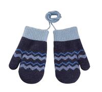 Gants d'hiver suspendus pour enfants de 1 à 4 ans - Moufles pour bébé garçon et fille - Polaire chaude - Avec bande - Pour tout-petits - Vague épaisse - Gants tricotés avec cordon pour jouer, courir