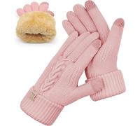 Gants D'hiver Thermiques, Poignets Élastiques Épais Avec Doublure En Polaire Pour Écran Tactile Tricotés Chauds Et Doux Pour La Course À Pied, La Promenade Du Chien, Pour Homme Et Femme