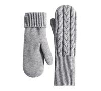 Gants d'hiver tricotés chauds à doigts complets pour femmes avec doublure polaire anti-gant améliorée gants femmes gants laine (gris, taille unique)