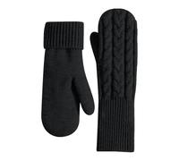 Gants d'hiver tricotés chauds à doigts complets pour femmes avec doublure polaire anti-gant améliorée gants femmes gants laine (noir, taille unique)