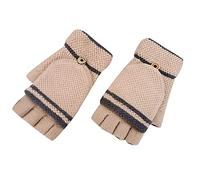 Gants d'hiver tricotés pour hommes et femmes adultes couverture inversée gants chauds étudiants laine coréenne mode gants mitaines pour femmes (kaki, taille unique)