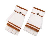 Gants d'hiver tricotés pour hommes et femmes adultes couverture inversée gants chauds étudiants laine gants coréens mode gants femmes gants (blanc, taille unique)