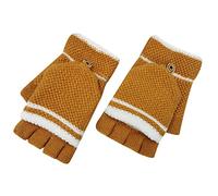 Gants d'hiver tricotés pour hommes et femmes adultes couverture inversée gants chauds étudiants laine gants coréens mode gants femmes gants (orange, taille unique)