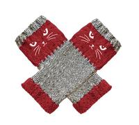 Gants d'hiver tricotés sans doigts,broderie de chat fournitures élégantes et chauffantes - gants chauds respirants, pour femmes, filles, adolescentes, étudiants, banlieues, activités de plein air