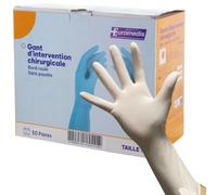 Gants d'intervention latex non poudrés stériles Euromedis - Taille 6 1/2