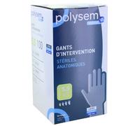 Gants d'intervention latex non poudrés stériles Polysem - Taille 5.5