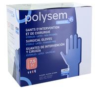 Gants d'intervention latex non poudrés stériles Polysem - Taille 7 1/2
