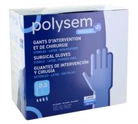 Gants d'intervention latex non poudrés stériles Polysem - Taille 8 1/2