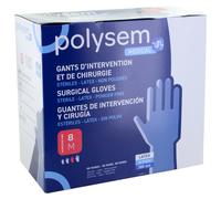 Gants d'intervention latex non poudrés stériles Polysem - Taille 8