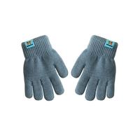 Gants en alpaga double couche à cinq doigts pour enfants - Gants tricotés thermiques doublés en polaire pour filles et garçons de 3 à 6 ans - Gants extensibles et épais en tricot doux pour l'hiver
