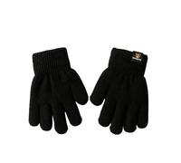 Gants en alpaga double couche à cinq doigts pour enfants - Gants tricotés thermiques doublés en polaire pour filles et garçons de 3 à 6 ans - Gants extensibles et épais en tricot doux pour l'hiver