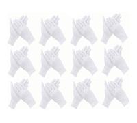 Gants en coton blanc doux XL 24 cm - Lot de 12 paires - Réutilisables - Service inspection bijoux et travail