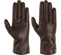 Gants en Cuir avec Doublure en Laine by Roeckl marron foncé 6 1/2 HS