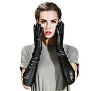 Gants en cuir longs pour femmes Robe de soirée d'opéra à écran tactile d'hiver Gant de conduite au coude pour dames S
