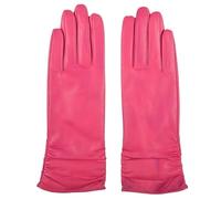 Gants En Cuir Pour Femmes Gants d'hiver en cuir véritable for femmes, longs en peau de chèvre véritable, doublés polaire, chauds et doux for dames Pour Femmes(Rose red,S)