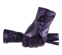 Gants En Cuir Pour Femmes Gants en cuir PU femmes mitaines d'hiver gants chauds for femme gant d'hiver dames gants en cuir Pour Femmes(Purple)