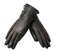 Gants En Cuir Pour Femmes Gants en cuir simples et chauds for femmes, mitaines d'hiver en cuir véritable for femmes, gants en peau de daim noir for femmes Pour Femmes(9)
