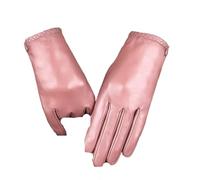 Gants En Cuir Pour Femmes Gants en cuir véritable dames chauffe-mains conduite cyclisme gants coupe-vent en peau de mouton doigt fendu dames gants en cuir Pour Femmes(Pink,M)