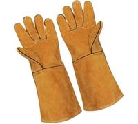 Gants en cuir résistant au feu Gantelets durables Gants de soudeur de vachette pour le travail de sécurité 1 paire