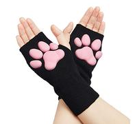 Gants en forme de patte de chat avec oreilles de chat, masque mignon en forme de patte de chat, chaussettes pour femmes et filles, Halloween, cosplay de chat, noir, Medium