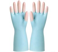 Gants en latex épais conçus pour la vaisselle avec manchette étendue et meilleure adhérence sur les articles humides (bleu)