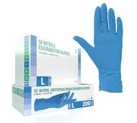 Gants en nitrile Boîte de 200 pièces (L, Bleu) Gants d'examen jetables, sans poudre, sans latex, non stériles, médicaux, tatouage, gants, à usage unique