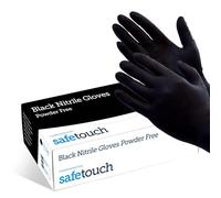 Gants en nitrile Just Health | Sans poudre, sans latex, ambidextres, jetables, souples et durables | Usage polyvalent | Gants en nitrile noirs | 1000 unités - L