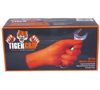100 X Tiger Poignée Orange Qualité Nitrile Gant Atelier Compatible tigergrip " L