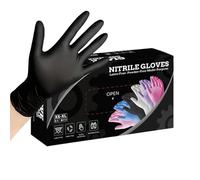 Gants en nitrile - Lot de 100 gants sans latex pour la préparation des aliments | Gants jetables pour la maison, le salon, la cuisine, le nettoyage, l'examen, les cheveux, la coloration, le
