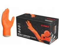 Gants en nitrile | Orange | Renforcés | Robustes | Gants de travail | Gants jetables | Gants de nettoyage | Gants de voiture | Jardin (XXL)