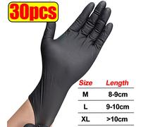 Gants en Nitrile robustes 8Mil gant jetable Extra épais pour mécanicien maison jardin avec poignée texturée gants de travail de sécurité antidérapants - Type Black- 30pcs-L #A