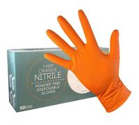 Gants en NITRILES Jetables Non Poudrés Orange Texturé Diamant 8,5gr Boite de 50 Gants Bricolage mécanique Entretien Taile - Taille