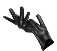 Gants en peau de mouton pour femme - Gants en cuir fin pour écran tactile - Pour l'hiver - Garde au chaud, Noir , 8.5
