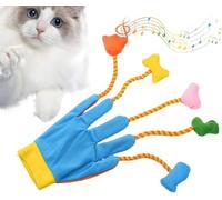 Gants en peluche pour chat - Taille unique - Gants interactifs pour l'intérieur et l'extérieur - Gants d'entraînement avec cloche, résistants aux morsures, favorisent l'attachement et le mouvement