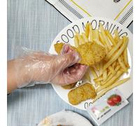 Gants en plastique aliments pour enfants 100 pièces, gant jetable pour la cuisine de Restaurant BBQ gant alimentaire écologique gants pour fruits et légumes