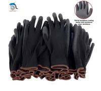 Gants en polyuréthane avec Logo gratuit, 10/20 paires, gants de travail de sécurité, gants de réparation, gants enduits de paume, fournitures pour charpentier et réparateur Black 30 pairs
