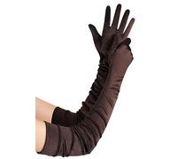 Gants en satin BABEYOND pour femmes, gants à coude, gants de style flapper, accessoires années 1920 pour les fêtes Great Gatsby, visites d'opéra, bals, anniversaires, marron, 70