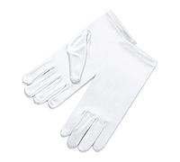 Gants en satin blancs de vacances, de mariage ou de concours pour fille (S(1-3 ans))