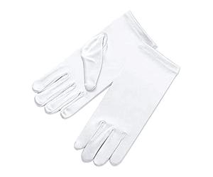 Gants en satin blancs de vacances, de mariage ou de concours pour fille (S(1-3 ans))