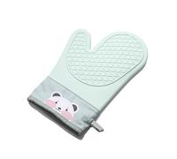 Gants en silicone anti-brûlure, moufle mignonne et résistante à la chaleur, utilisables au micro-ondes cuisson(1pc green)