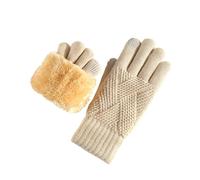 Gants en tricot acrylique doux en polyester avec doublure isolante pour écrans tactiles - Compatibles avec les femmes - Pour le ski en plein air, la neige, l'utilisation quotidienne - Gants par temps
