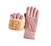 Gants en tricot acrylique doux en polyester avec doublure isolée pour écrans tactiles compatibles avec les femmes pour le ski, la neige, un usage quotidien, écrans tactiles, gants d'hiver
