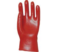 Gants EUROSTRONG 3520 PVC rouge enduction standard 27 cm - 10 paires - taille 9 Coverguard