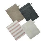 Gants exfoliants en Zunetsutock pour la douche - 4 pièces du corps en coton doux de coton | main main femme douche avec design de parcelle pour Accessoire voyage voyage