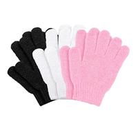 Gants exfoliants | Gants de douche en bambou | 6 gants exfoliants pour le bain et le corps | Élimine les poils incarnés et les peaux mortes pour douche, spa, massage et élimination des cellules mortes