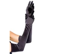 Gants extra longs en satin O/S BL